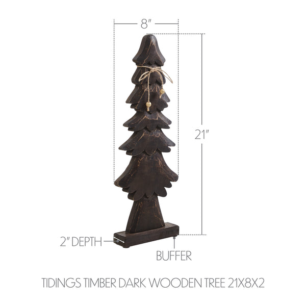 Tidings Timber Dark Wooden Tree 21x8x2