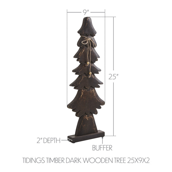 Tidings Timber Dark Wooden Tree 25x9x2
