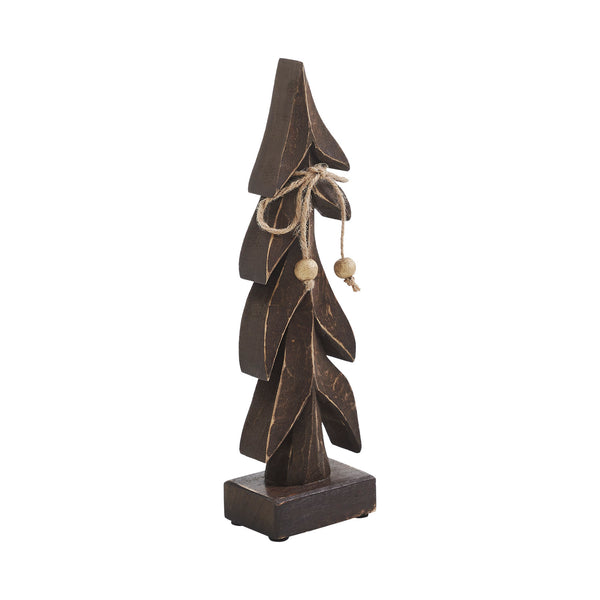 Festive Boughs Dark Wooden Tree 11x3x2