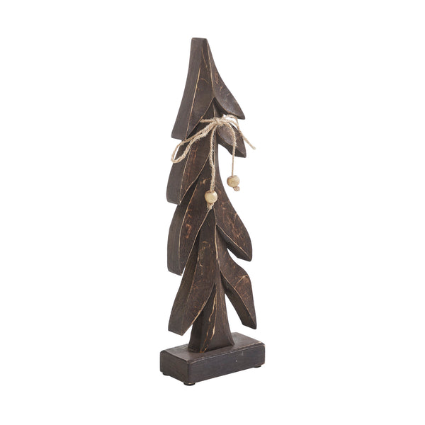 Festive Boughs Dark Wooden Tree 14x4x2