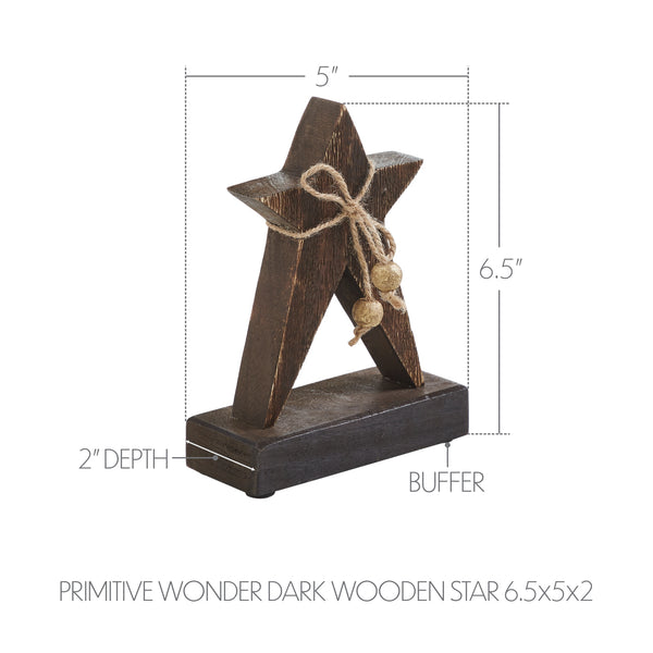 Primitive Wonder Dark Wooden Star 6.5x5x2