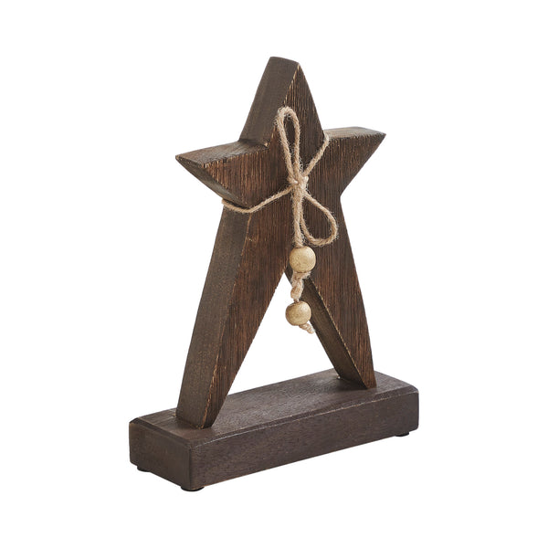 Primitive Wonder Dark Wooden Star 8x6x2