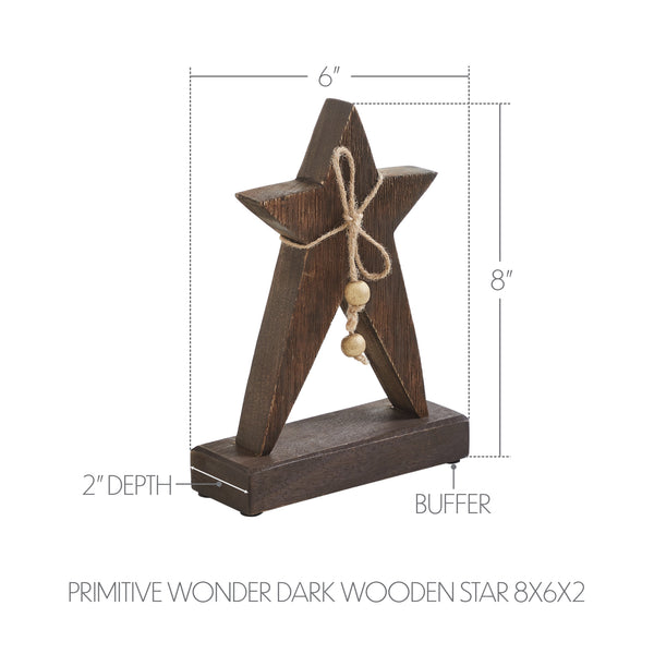 Primitive Wonder Dark Wooden Star 8x6x2