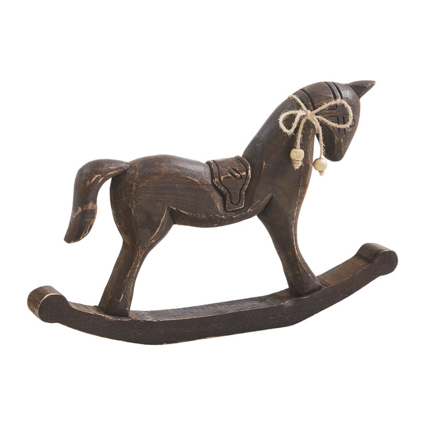 Dark Wooden Rocking Horse 9.5x15x1.5
