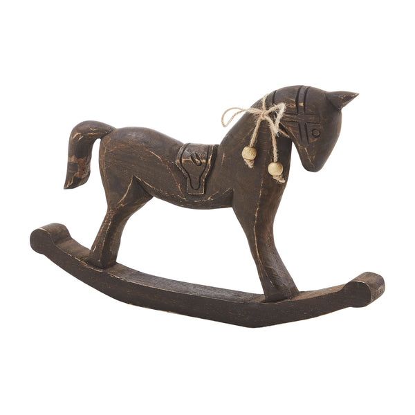 Dark Wooden Rocking Horse 9.5x15x1.5