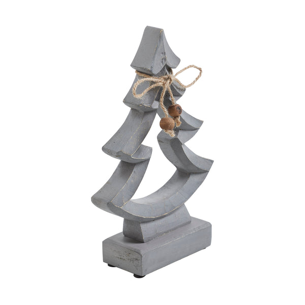 Jinglewood Distressed Grey Wooden Tree 9x6x2