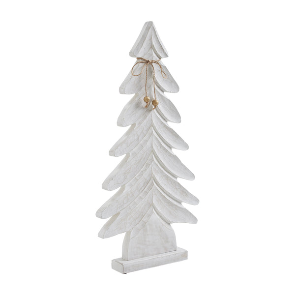 All is Calm Distressed White Wooden Tree 24x12x2