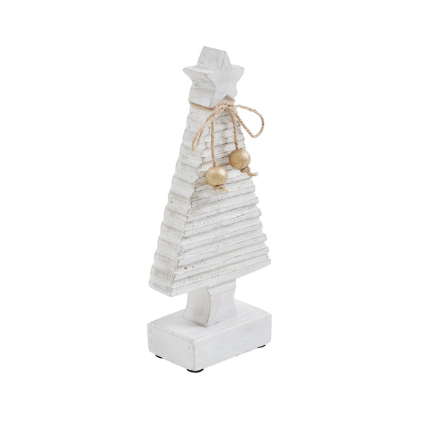 Starbright Distressed White Wooden Tree 9x4x2
