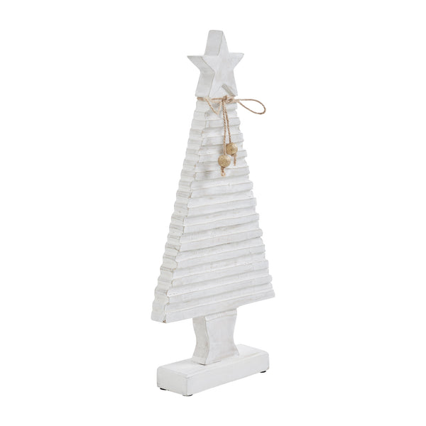 Starbright Distressed White Wooden Tree 17x7.75x2