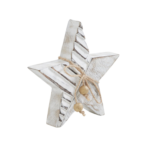 Winter Wonderland Distressed White Wooden Star 6x6x1