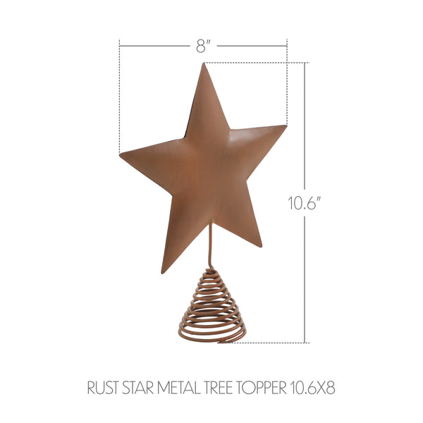 Rust Star Metal Tree Topper 10.6 inch