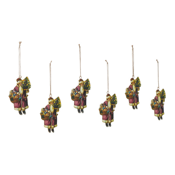 Saint Nicholas Metal Ornament Set of 6 - 5.25 inch