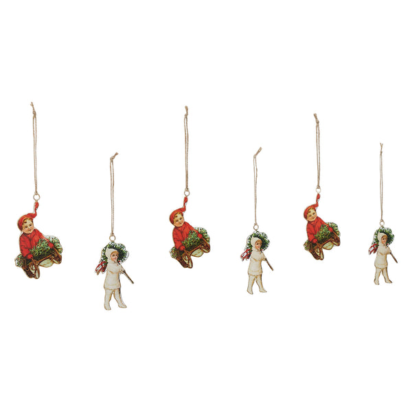 Winter Fun Metal Ornaments Set of 6 - 4/4.25 inch