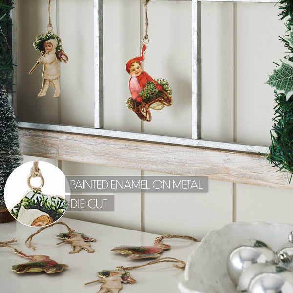 Winter Fun Metal Ornaments Set of 6 - 4/4.25 inch