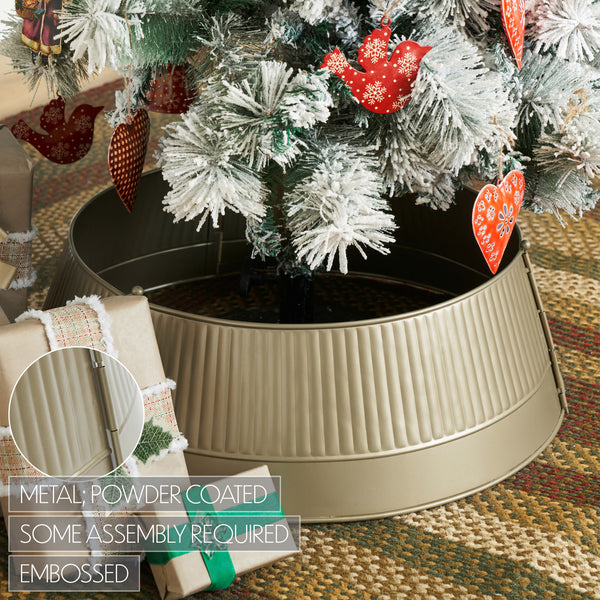 Ribbed Metal Tree Collar Antique Gold 7.5x24x24