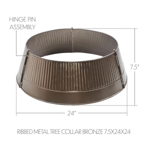 Ribbed Metal Tree Collar Bronze 7.5x24x24