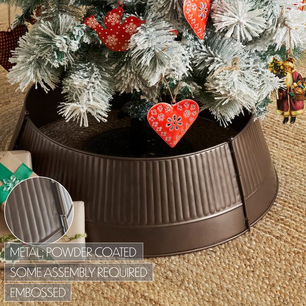 Ribbed Metal Tree Collar Bronze 7.5x24x24