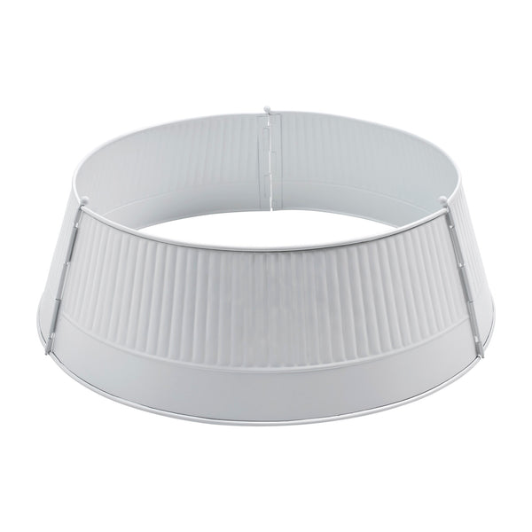 Ribbed Metal Tree Collar White 7.5x24x24