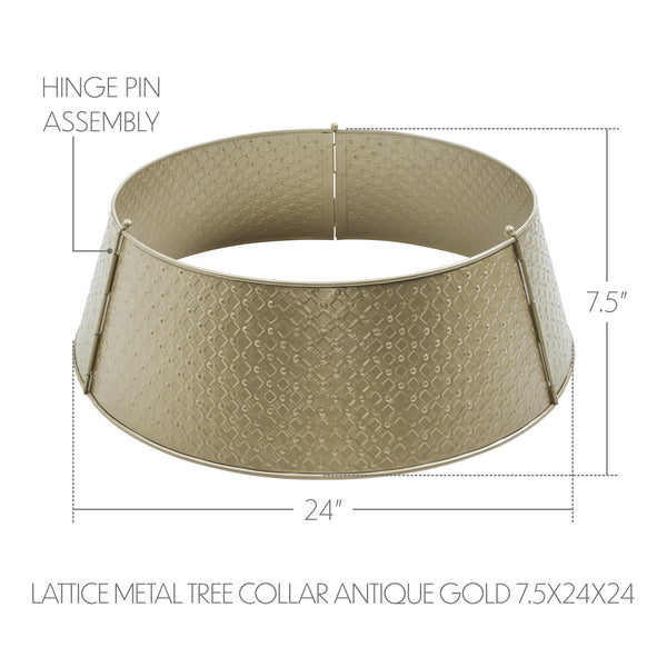 Lattice Metal Tree Collar Antique Gold 7.5x24x24