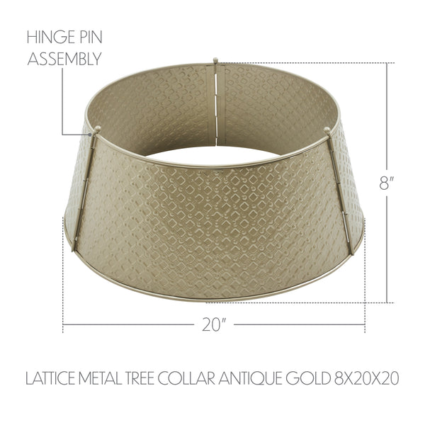 Lattice Metal Tree Collar Antique Gold 8x20x20