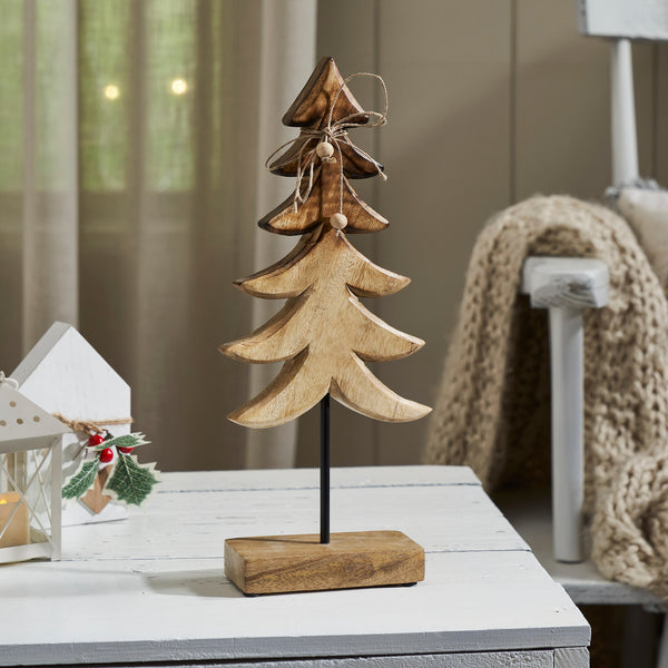 Two-Tone Natural Wooden Tree Large 14.5x6x2.5