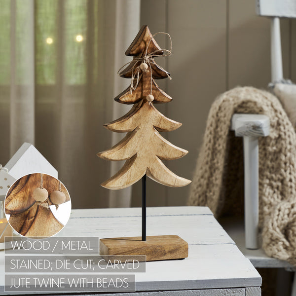 Two-Tone Natural Wooden Tree Large 14.5x6x2.5
