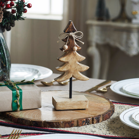 Two-Tone Natural Wooden Tree Small 9x3.5x2.5