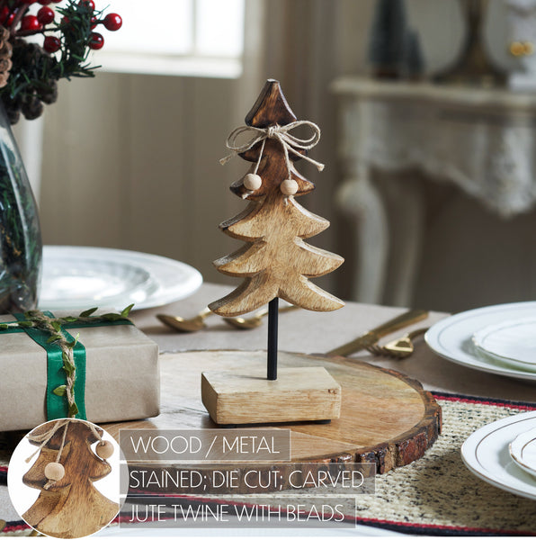 Two-Tone Natural Wooden Tree Small 9x3.5x2.5