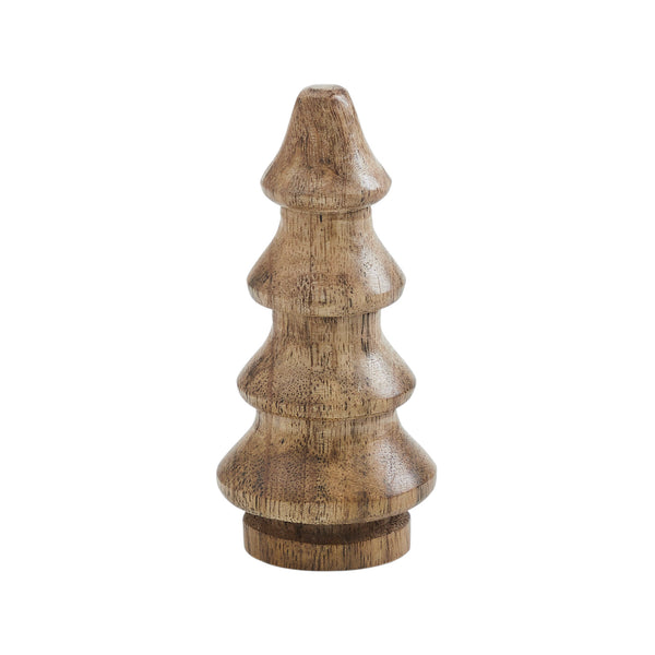 Natural Four-Tiered Hand Turned Wooden Tree 4.5x2x2 Set of 6