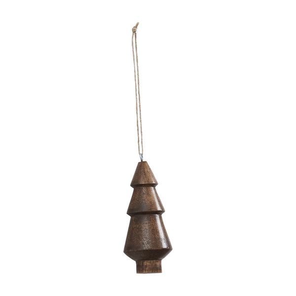 Dark Finish Three-Tiered Hand Turned Tree 4.5x2x2 Set of 6
