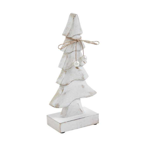 Pretty in Pearl Distressed White Wooden Tree Large 10x4.75x2.5