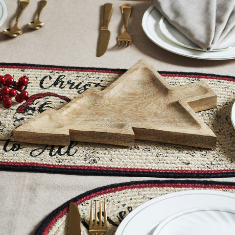 Tree-Shaped Natural Wooden Decorative Tray 13.75x10.5x1