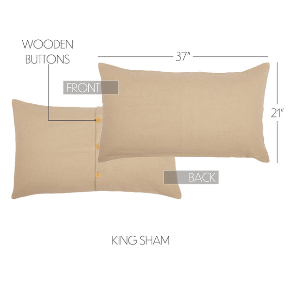 Burlap Vintage King Sham 21x37 Bundle (2-Shams)