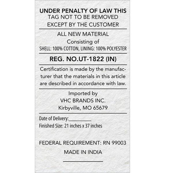 Burlap Vintage King Sham 21x37 Bundle (2-Shams)