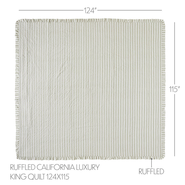 Finders Keepers Ruffled California/Luxury King Quilt 124Wx115L 6pc Bundle (Quilt, Euro Shams, Shams, Bed Skirt)