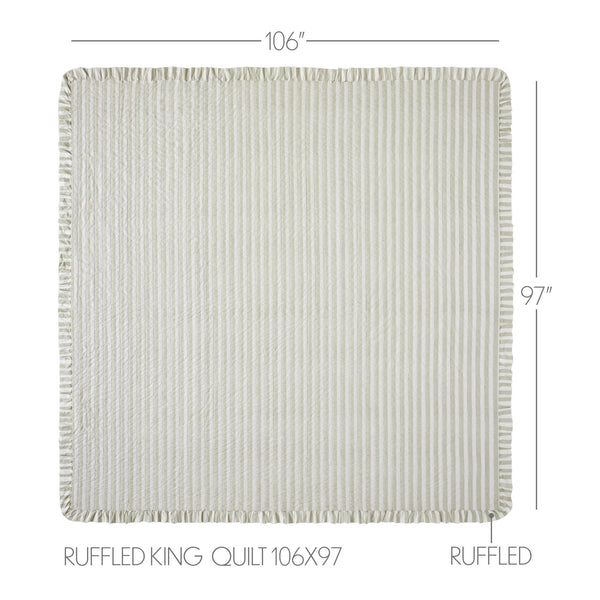 Finders Keepers Ruffled King Quilt 106Wx97L 5pc Bundle (Quilt, Euro Shams, Shams)