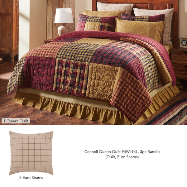 Connell Queen Quilt 94Wx94L 3pc Bundle (Quilt, Euro Shams)