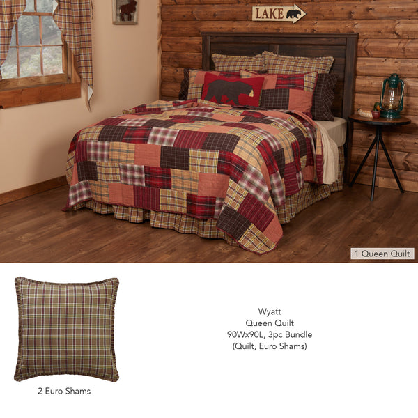 Wyatt Queen Quilt 90Wx90L 3pc Bundle (Quilt, Euro Shams)
