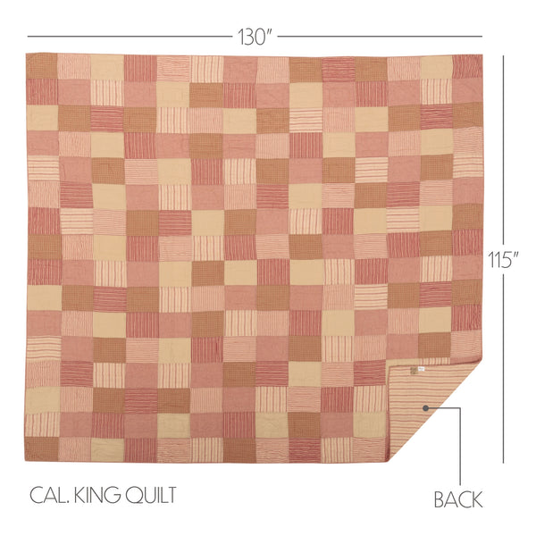 Sawyer Mill Red California King Quilt 130Wx115L 5pc Bundle (Quilt, Pillow Cases, Euro Shams)