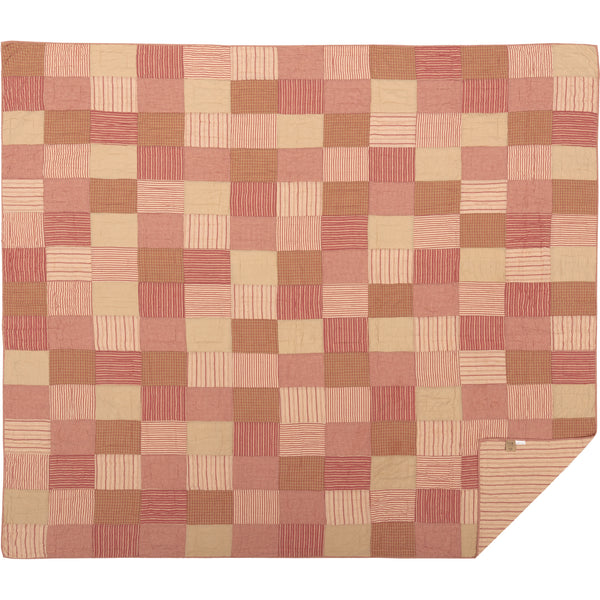 Sawyer Mill Red Luxury King Quilt 120Wx105L 5pc Bundle (Quilt, Pillow Cases, Euro Shams)