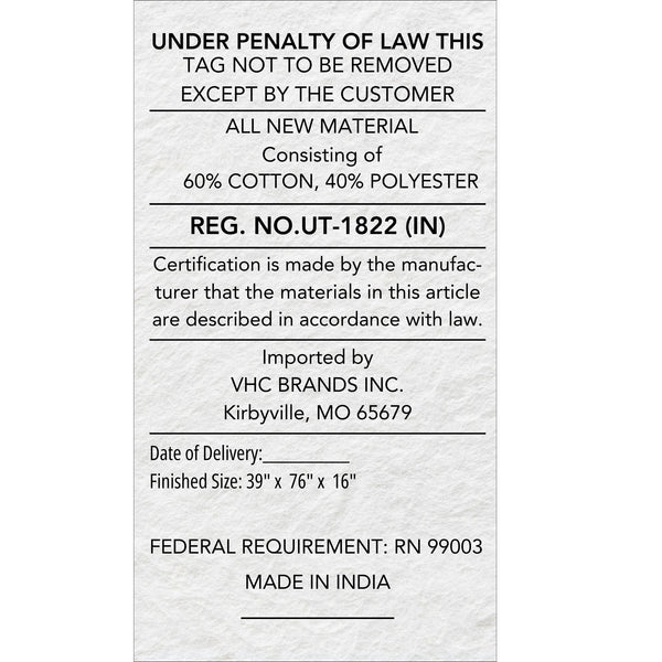 Burlap Natural Fringed Twin Bed Skirt 39x76x16 3pc Bundle (Bed Skirt, Pillow Cases)