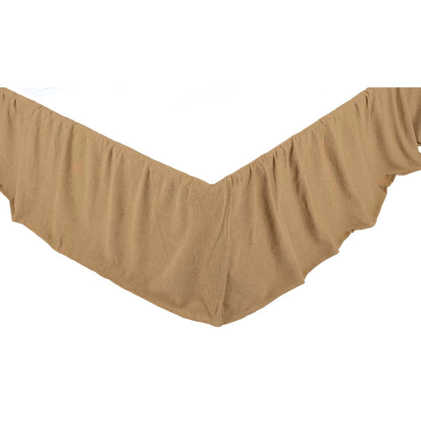 Burlap Natural Ruffled King Bed Skirt 78x80x16 3pc Bundle (Bed Skirt, Pillow Cases)