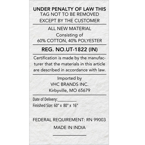 Burlap Vintage Fringed Queen Bed Skirt 60x80x16 3pc Bundle (Bed Skirt, Pillow Cases)