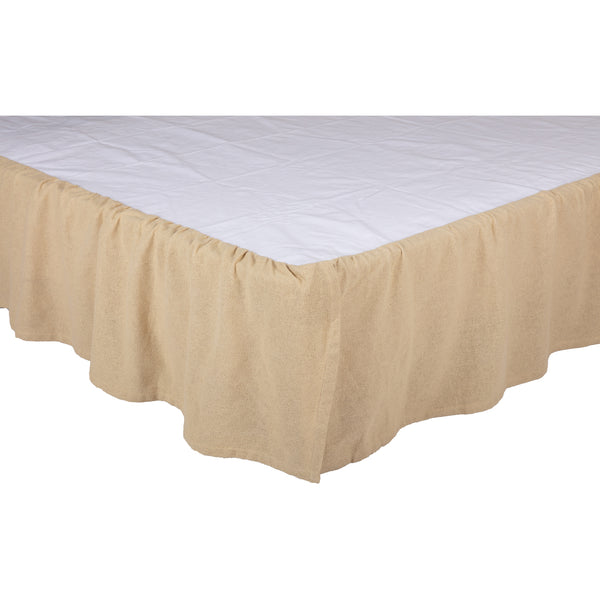 Burlap Vintage Ruffled King Bed Skirt 78x80x16 3pc Bundle (Bed Skirt, Pillow Cases)
