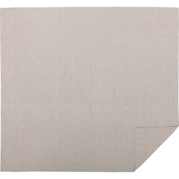 Hatteras Seersucker Blue Ticking Stripe King Quilt Coverlet 105Wx95L 3pc Bundle (Coverlet, Pillow Cases)