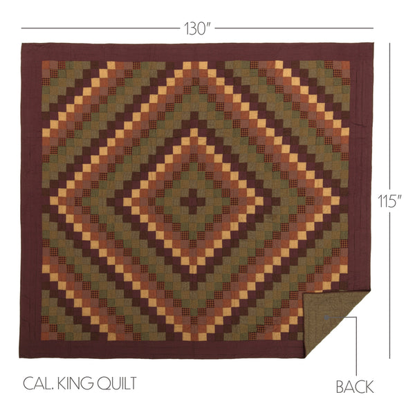 Heritage Farms California King Quilt 130Wx115L 3pc Bundle (Quilt, Pillow Cases)