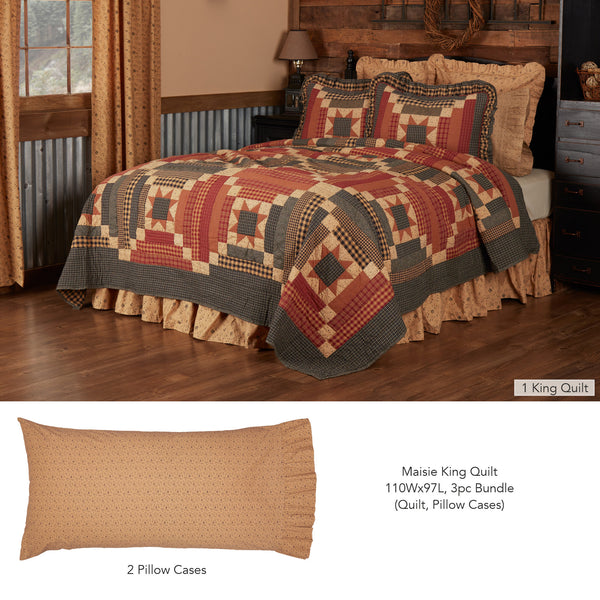 Maisie King Quilt 110Wx97L 3pc Bundle (Quilt, Pillow Cases)