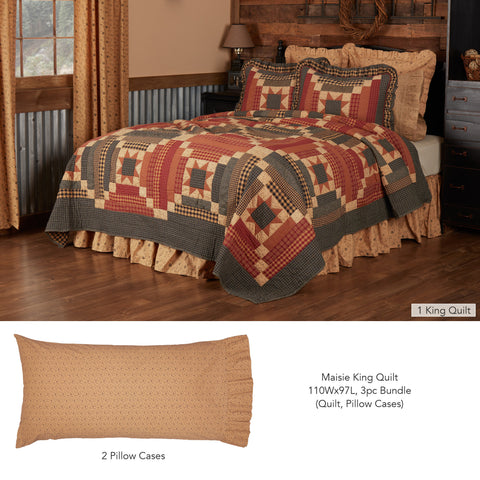 Maisie King Quilt 110Wx97L 3pc Bundle (Quilt, Pillow Cases)