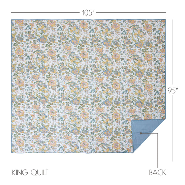 Wilder King Quilt 105Wx95L 5pc Bundle (Quilt, Shams, Euro Shams)