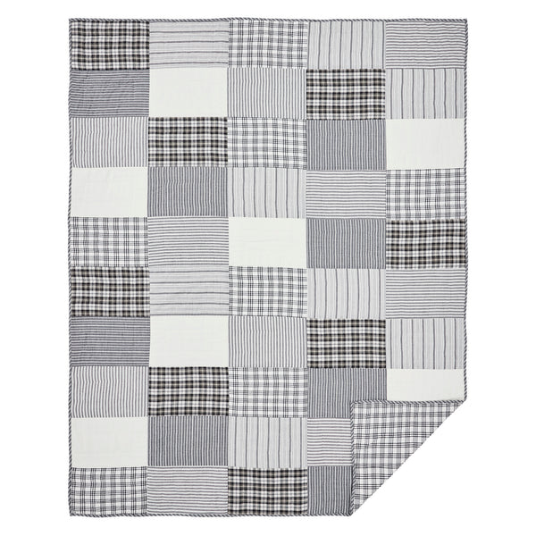 Sawyer Mill Black Twin Quilt 68Wx86L 3pc Bundle (Quilt, Bed Skirt, Sham) - Clearance All Sales Final